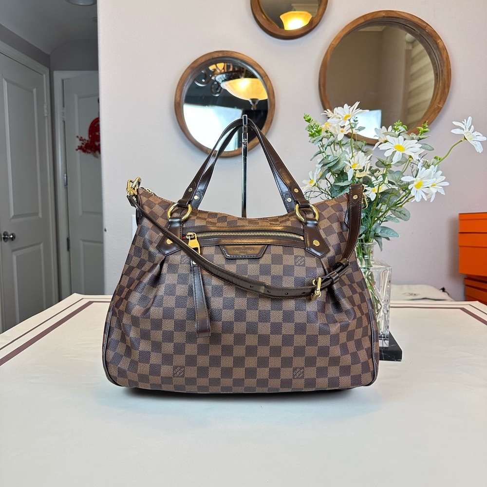 Louis Vuitton Damier Ebene Evora Shoulder Bag Tote - Picture 1 of 17